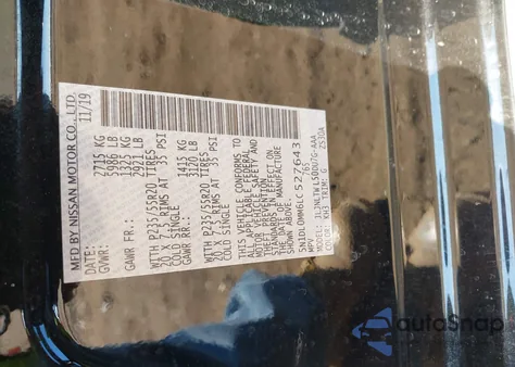 2020 Infiniti Qx60 Luxe Awd z USA, uszkodzony, nr VIN 5N1DL0MM6LC527643